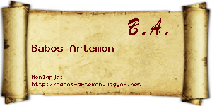 Babos Artemon névjegykártya